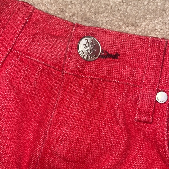 Rag & Bone Red Denim Skirt - Picture 2 of 5